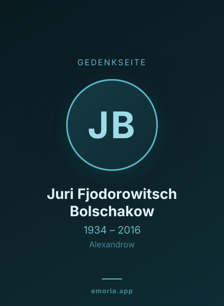 Gedenkportrait von Juri Fjodorowitsch Bolschakow