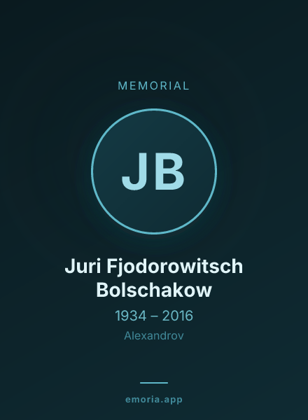 Memorial portrait of Juri Fjodorowitsch Bolschakow