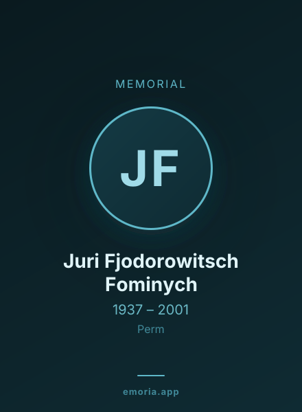 Memorial portrait of Juri Fjodorowitsch Fominych
