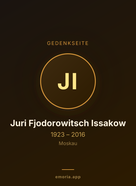 Gedenkportrait von Juri Fjodorowitsch Issakow