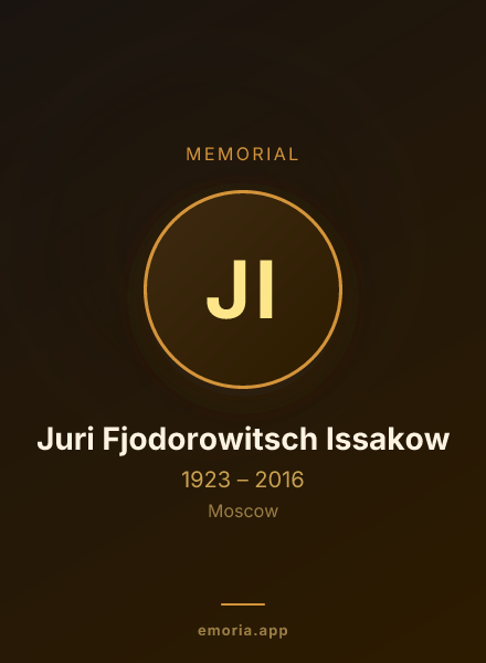 Memorial portrait of Juri Fjodorowitsch Issakow