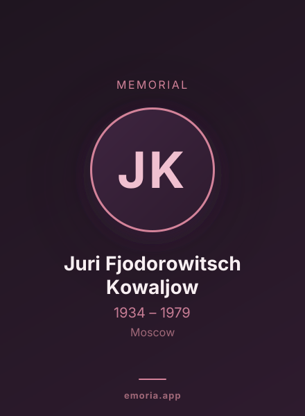 Memorial portrait of Juri Fjodorowitsch Kowaljow