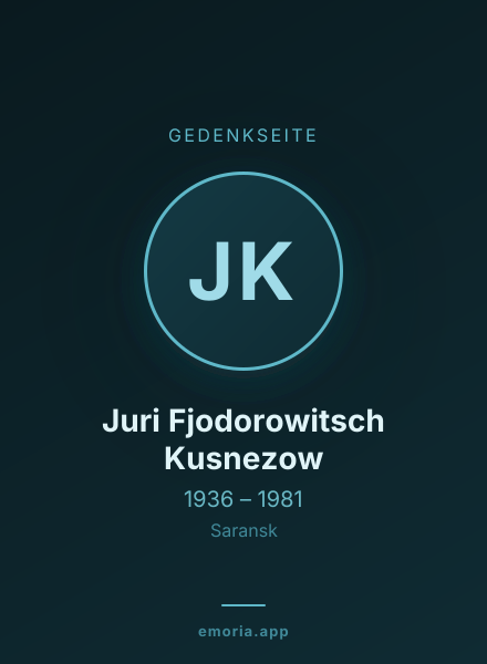 Gedenkportrait von Juri Fjodorowitsch Kusnezow