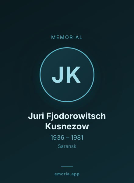 Memorial portrait of Juri Fjodorowitsch Kusnezow
