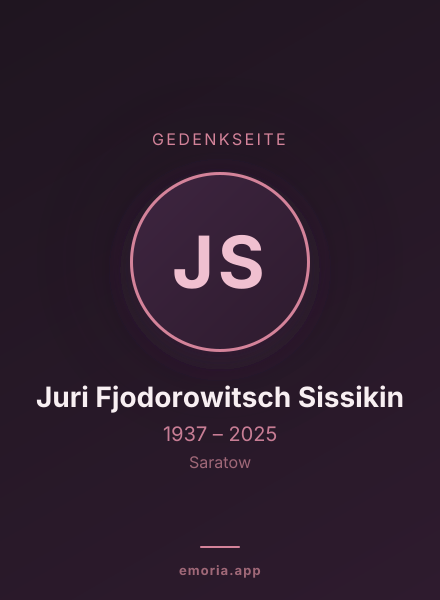 Gedenkportrait von Juri Fjodorowitsch Sissikin