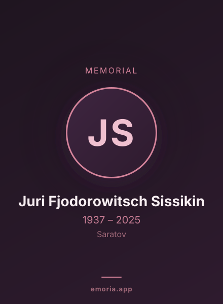 Memorial portrait of Juri Fjodorowitsch Sissikin