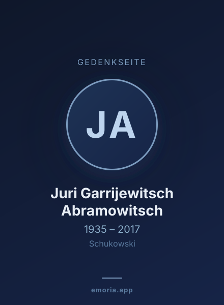 Gedenkportrait von Juri Garrijewitsch Abramowitsch