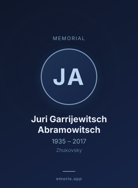 Memorial portrait of Juri Garrijewitsch Abramowitsch