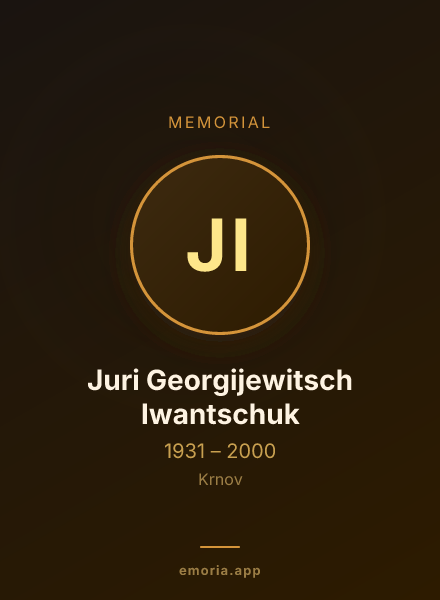 Memorial portrait of Juri Georgijewitsch Iwantschuk