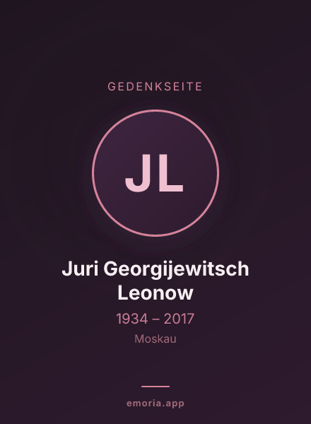 Gedenkportrait von Juri Georgijewitsch Leonow