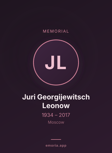 Memorial portrait of Juri Georgijewitsch Leonow