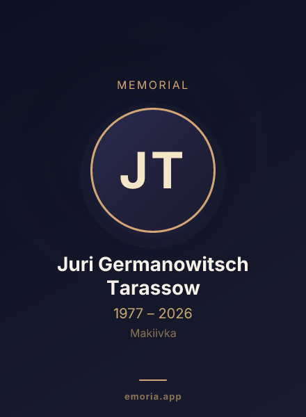 Memorial portrait of Juri Germanowitsch Tarassow