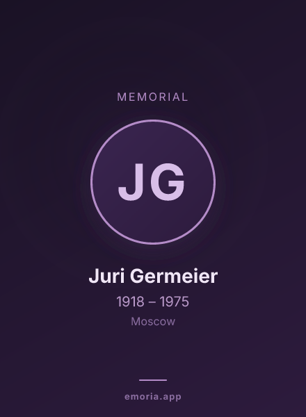 Memorial portrait of Juri Germeier