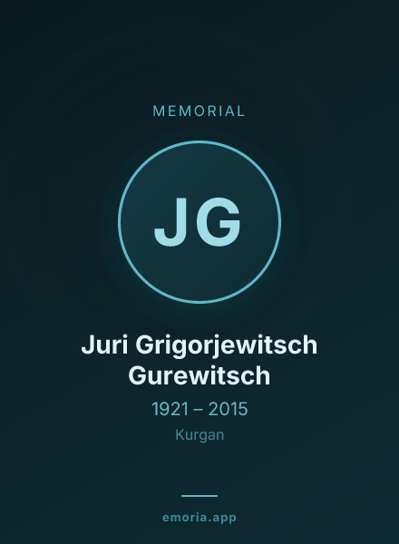 Memorial portrait of Juri Grigorjewitsch Gurewitsch