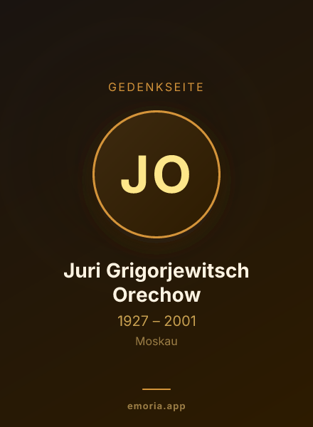 Gedenkportrait von Juri Grigorjewitsch Orechow