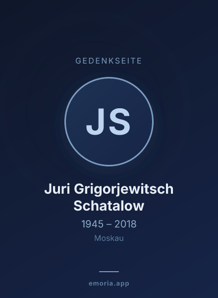 Gedenkportrait von Juri Grigorjewitsch Schatalow