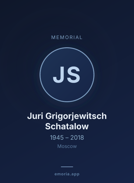 Memorial portrait of Juri Grigorjewitsch Schatalow