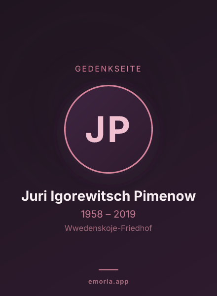 Gedenkportrait von Juri Igorewitsch Pimenow