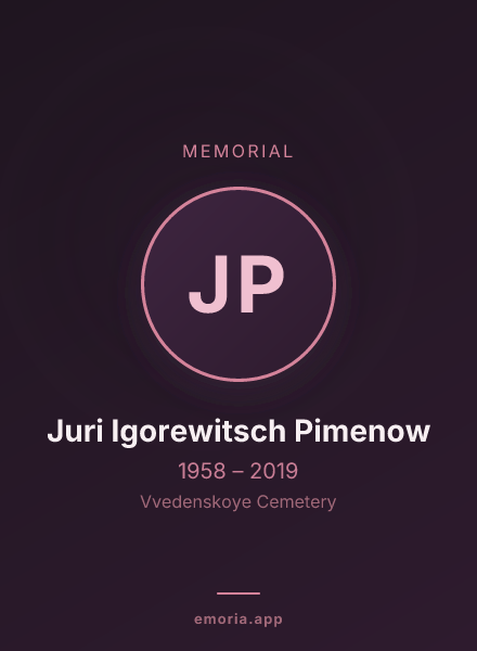 Memorial portrait of Juri Igorewitsch Pimenow