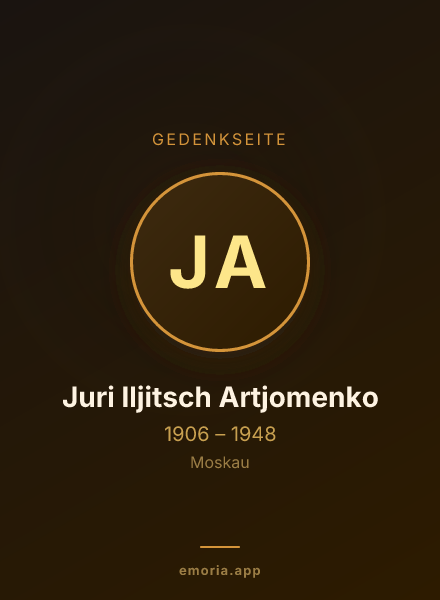 Gedenkportrait von Juri Iljitsch Artjomenko