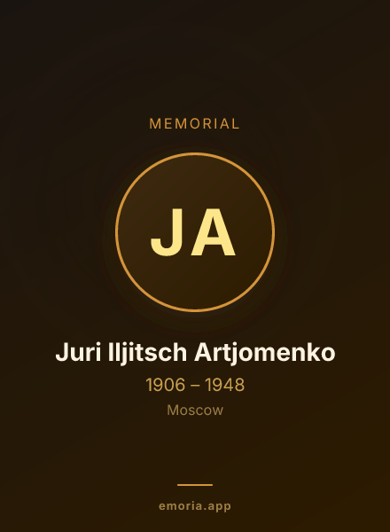 Memorial portrait of Juri Iljitsch Artjomenko
