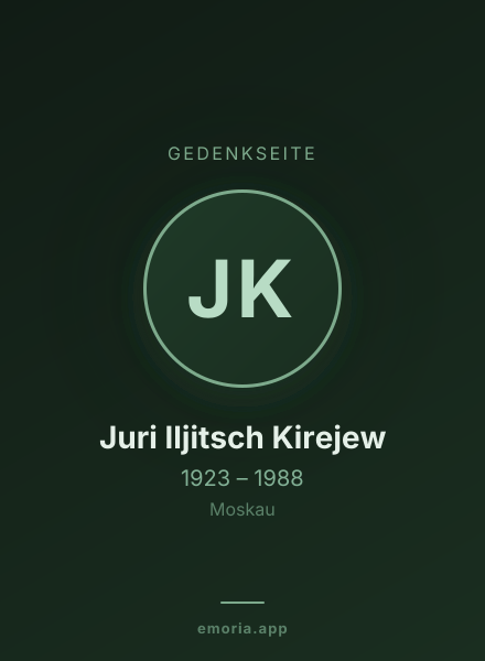 Gedenkportrait von Juri Iljitsch Kirejew