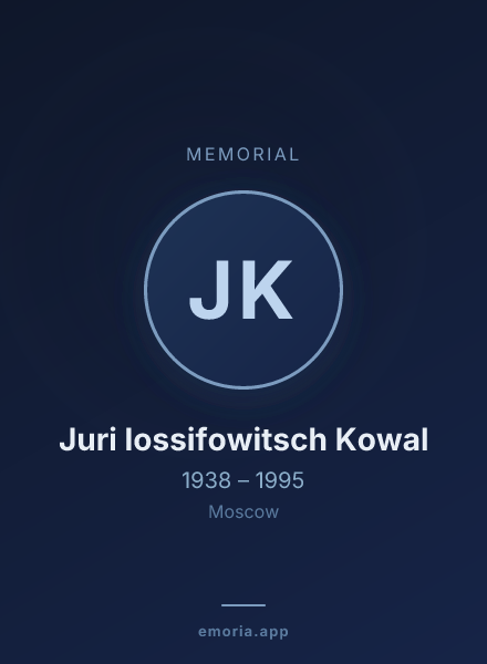 Memorial portrait of Juri Iossifowitsch Kowal