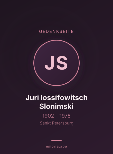 Gedenkportrait von Juri Iossifowitsch Slonimski