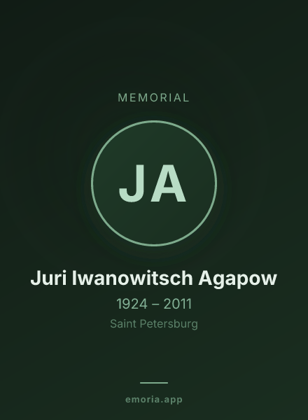 Memorial portrait of Juri Iwanowitsch Agapow