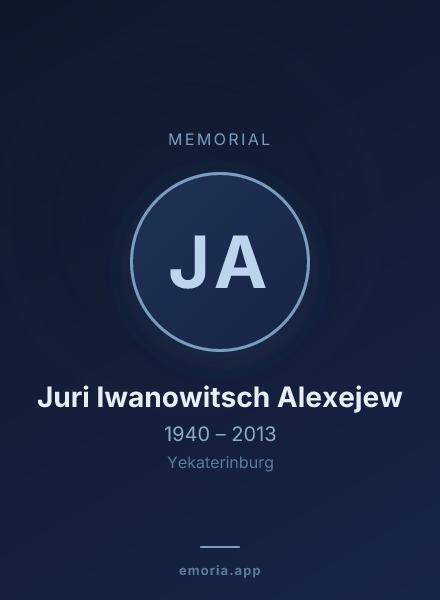 Memorial portrait of Juri Iwanowitsch Alexejew