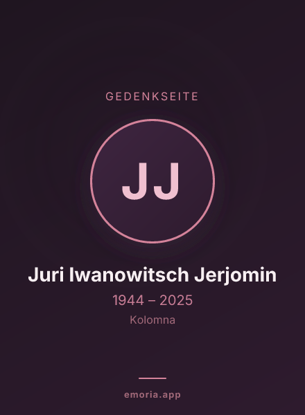 Gedenkportrait von Juri Iwanowitsch Jerjomin