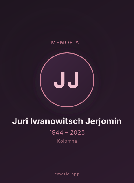 Memorial portrait of Juri Iwanowitsch Jerjomin