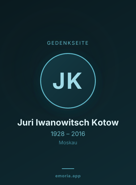 Gedenkportrait von Juri Iwanowitsch Kotow