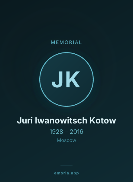 Memorial portrait of Juri Iwanowitsch Kotow