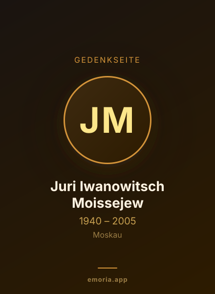 Gedenkportrait von Juri Iwanowitsch Moissejew