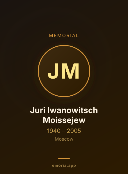 Memorial portrait of Juri Iwanowitsch Moissejew