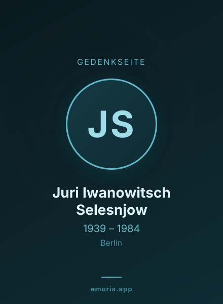 Gedenkportrait von Juri Iwanowitsch Selesnjow