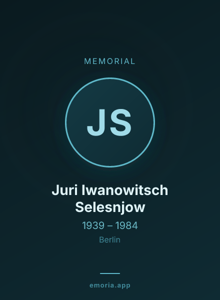 Memorial portrait of Juri Iwanowitsch Selesnjow
