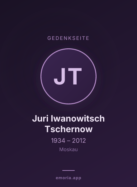 Gedenkportrait von Juri Iwanowitsch Tschernow