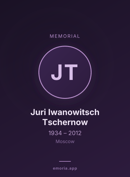 Memorial portrait of Juri Iwanowitsch Tschernow