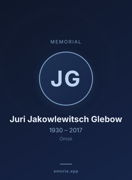 Memorial portrait of Juri Jakowlewitsch Glebow