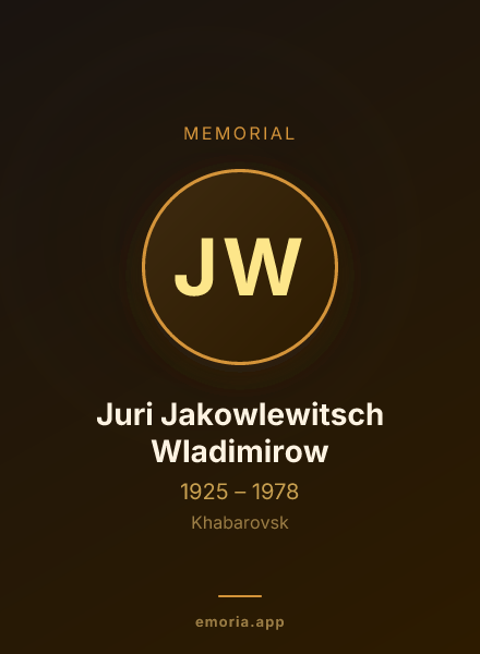 Memorial portrait of Juri Jakowlewitsch Wladimirow