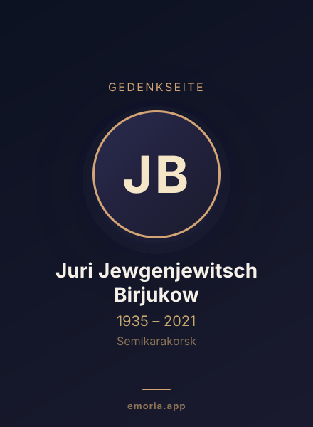 Gedenkportrait von Juri Jewgenjewitsch Birjukow
