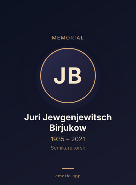 Memorial portrait of Juri Jewgenjewitsch Birjukow