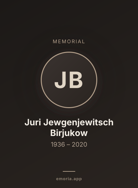 Memorial portrait of Juri Jewgenjewitsch Birjukow