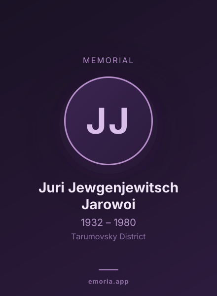 Memorial portrait of Juri Jewgenjewitsch Jarowoi