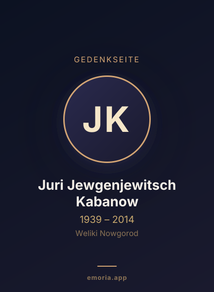 Gedenkportrait von Juri Jewgenjewitsch Kabanow