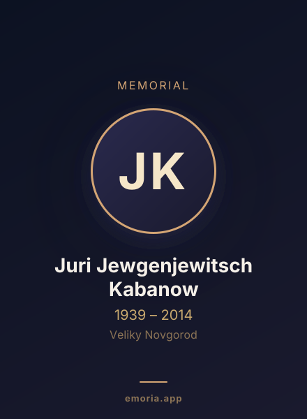 Memorial portrait of Juri Jewgenjewitsch Kabanow