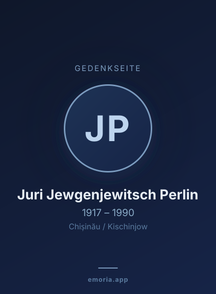 Gedenkportrait von Juri Jewgenjewitsch Perlin