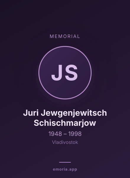 Memorial portrait of Juri Jewgenjewitsch Schischmarjow